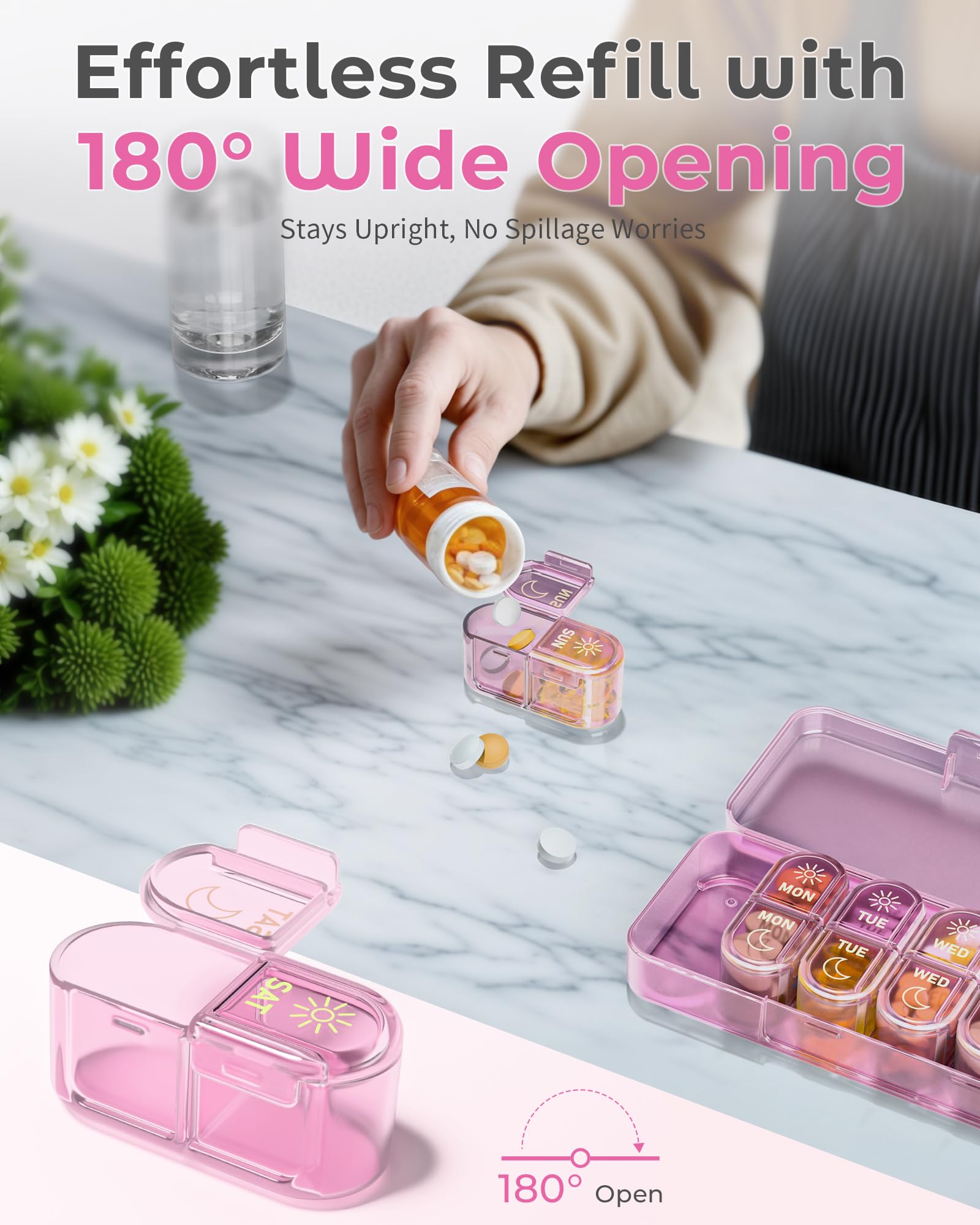 Pill Organizer, Pill Box 7 Day - огляд і ціна Seaweed Snack