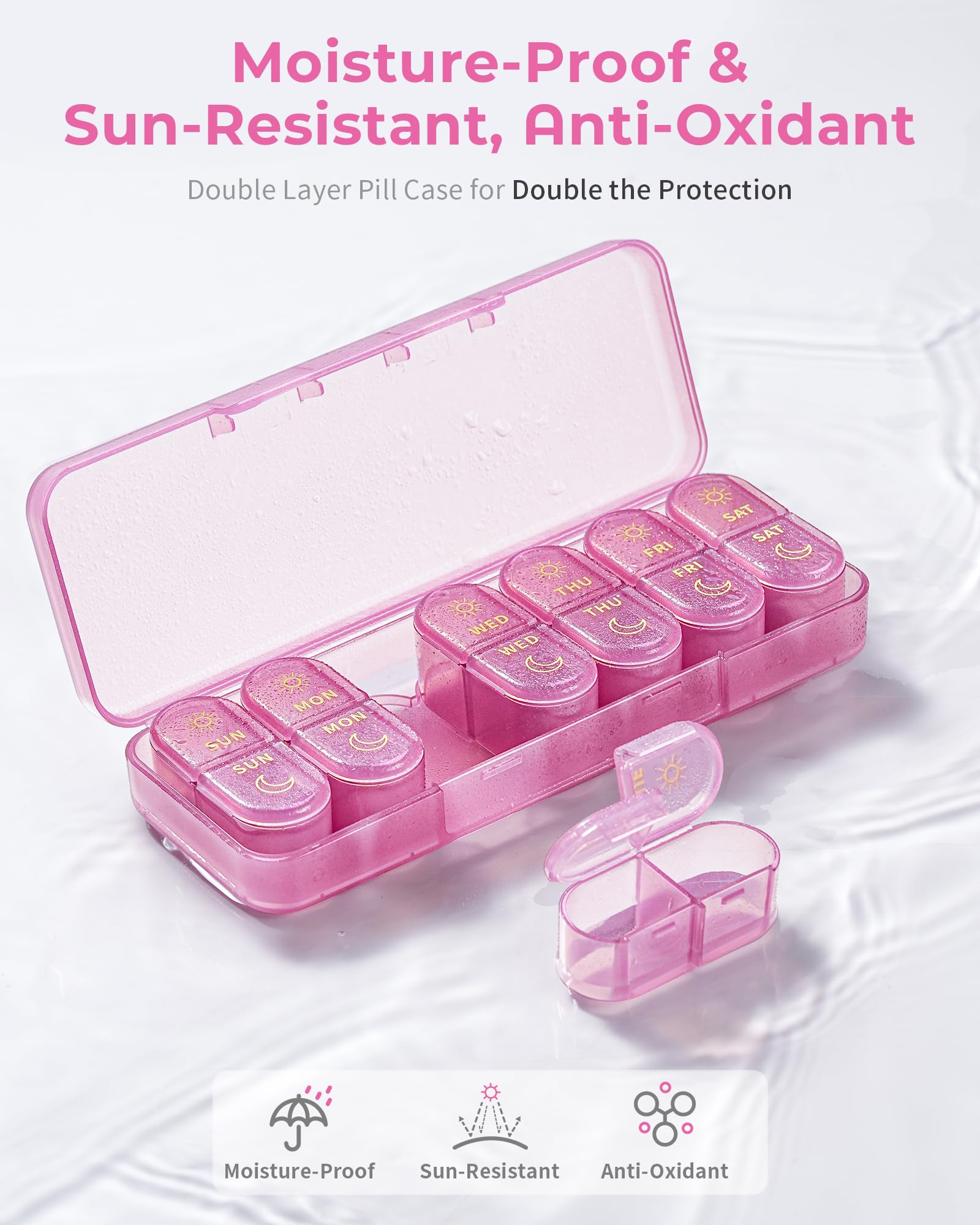 Pill Organizer, Pill Box 7 Day - огляд і ціна Seaweed Snack