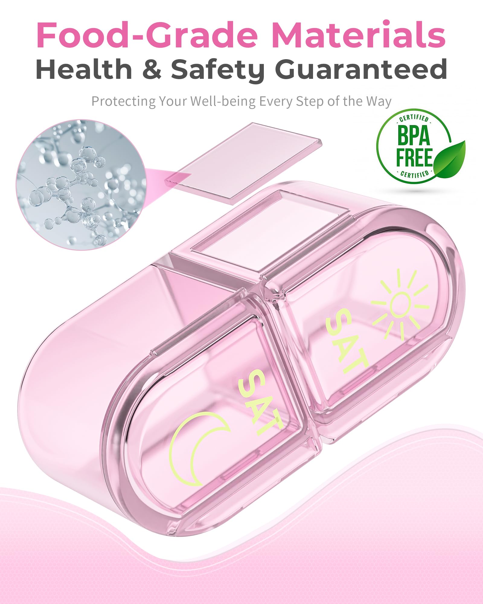 Pill Organizer, Pill Box 7 Day - огляд і ціна Seaweed Snack